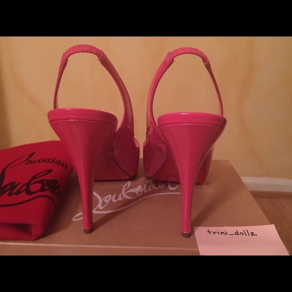 Christian Louboutin NWT Fuchsia Pink Platform Peep Toe Heels💕Price Firm - Picture 6 of 13